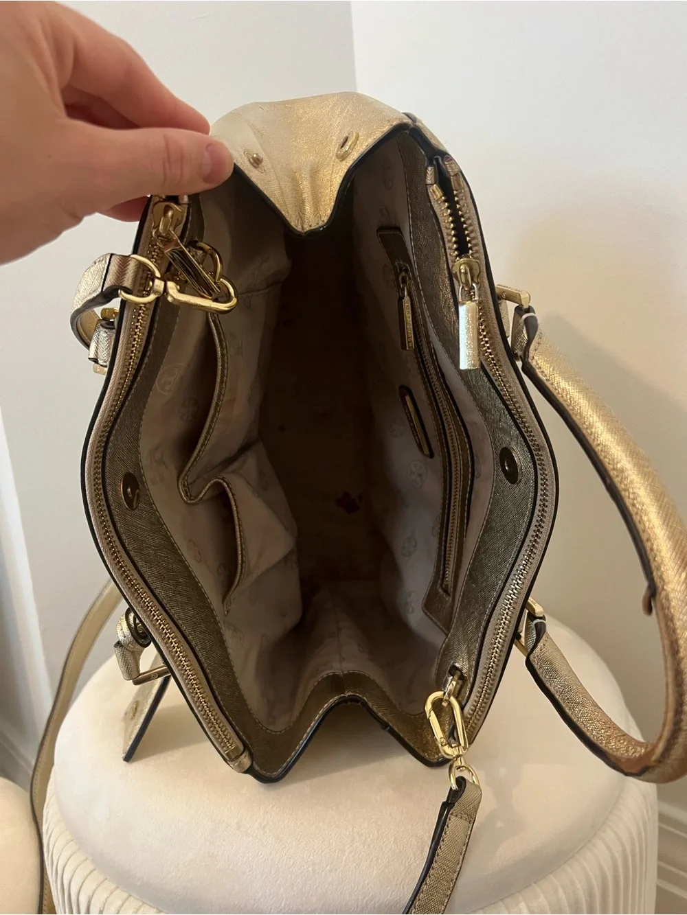 Tory Burch Metallic Gold Leather Purse